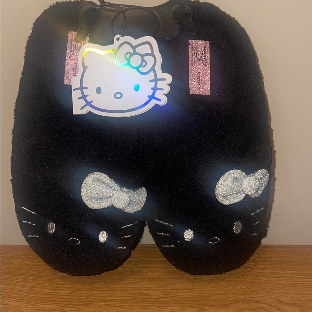 Hello Kitty Black and Silver Kids Slippers